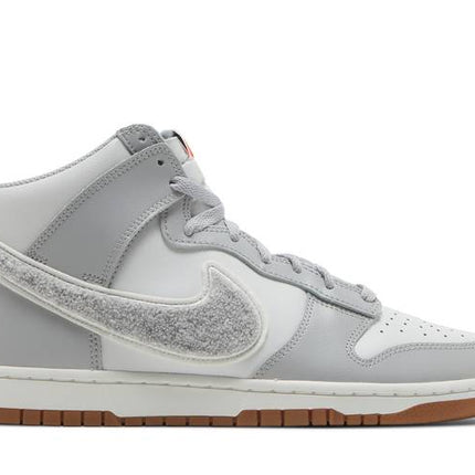 Nike Dunk High Retro Chenille Swoosh White Grey - DR8805-003