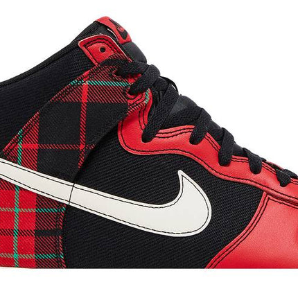 Nike Dunk High SE Tartan Plaid Black University Red - DV0826-001