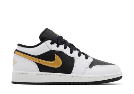 Air Jordan Air Jordan 1 Low White Black Metallic Gold Swoosh - 553558-172 / 553560-172