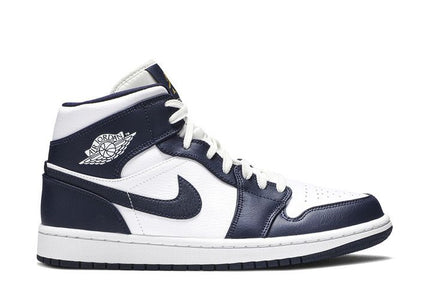 Air Jordan Air Jordan 1 Mid White Metallic Gold Obsidian - 554724-174 / 554725-174