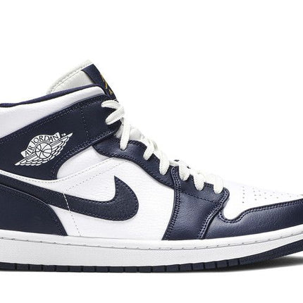 Air Jordan Air Jordan 1 Mid White Metallic Gold Obsidian - 554724-174 / 554725-174