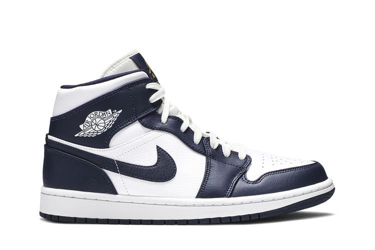 Air Jordan Air Jordan 1 Mid White Metallic Gold Obsidian - 554724-174 / 554725-174