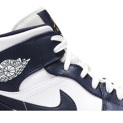 Air Jordan Air Jordan 1 Mid White Metallic Gold Obsidian - 554724-174 / 554725-174