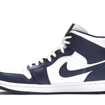 Air Jordan Air Jordan 1 Mid White Metallic Gold Obsidian - 554724-174 / 554725-174