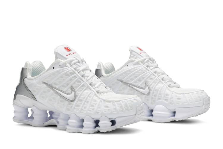 Nike Shox TL White Metallic Silver Max Orange - AR3566-100 / AV3595-100