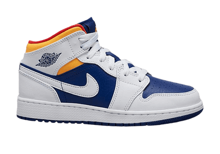 Air Jordan Air Jordan 1 Mid White Laser Orange Deep Royal Blue - 554725-131