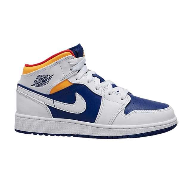 Air Jordan Air Jordan 1 Mid White Laser Orange Deep Royal Blue - 554725-131