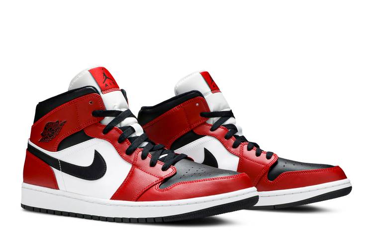 Air Jordan Air Jordan 1 Mid Chicago Black Toe - 554724-069 / 554725-069