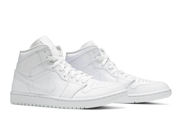 Air Jordan Air Jordan 1 Mid Triple White (2020) - 554724-130 / 554725-130