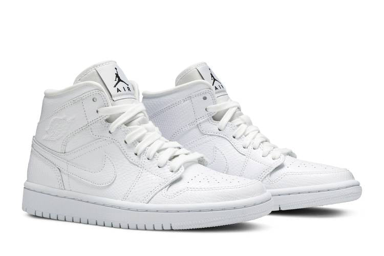 Air Jordan Air Jordan 1 Mid White Snakeskin - BQ6472-110