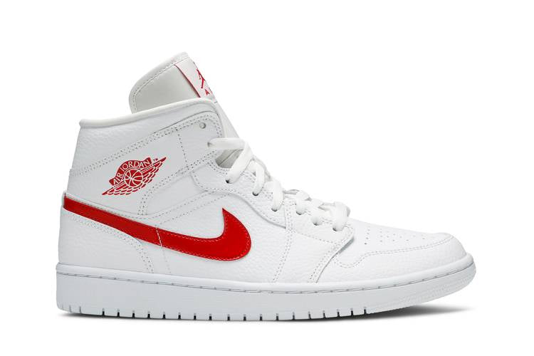 Air Jordan Air Jordan 1 Mid White University Red - BQ6472-106