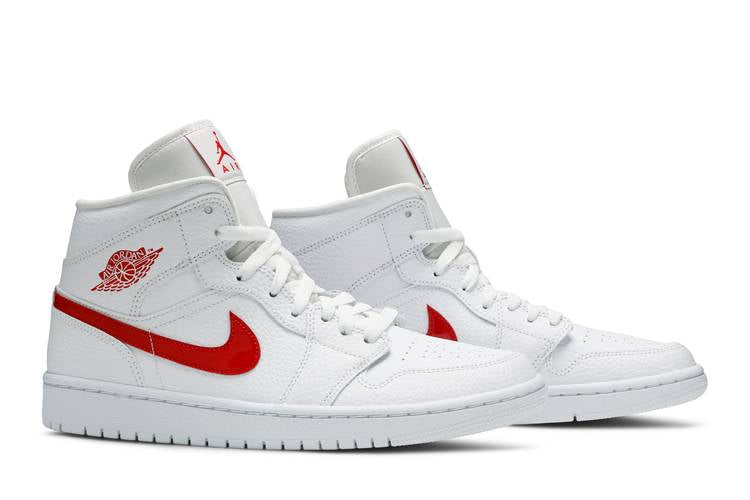 Air Jordan Air Jordan 1 Mid White University Red - BQ6472-106