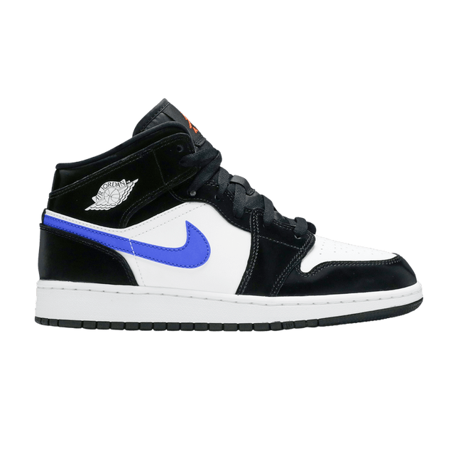 Air Jordan Air Jordan 1 Mid Black Racer Blue White - 554725-084