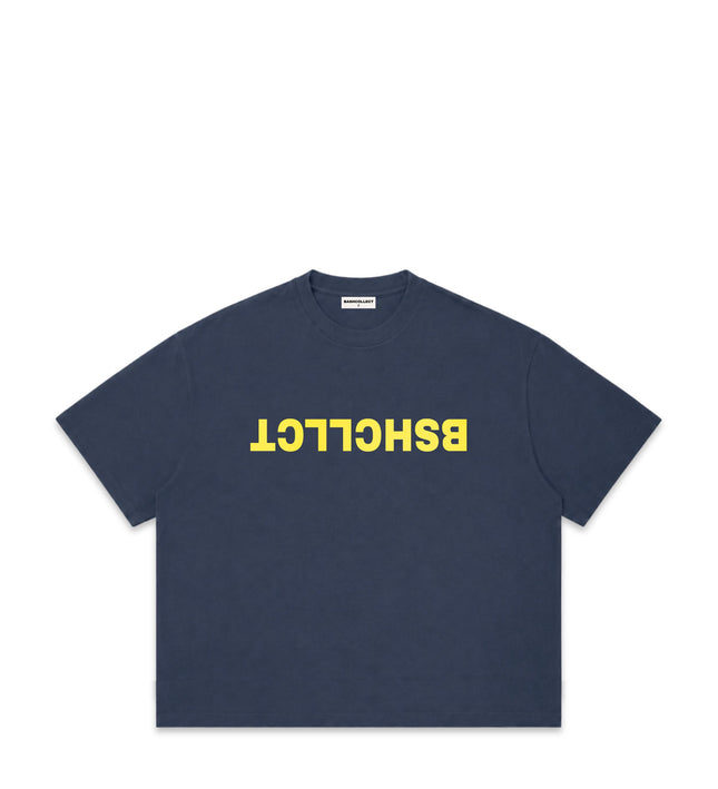 DECODED TEE - DONKERBLAUW / GEEL
