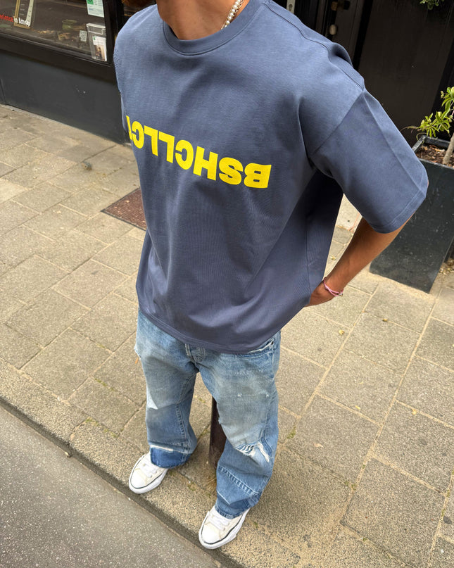 DECODED TEE - DARK BLUE / YELLOW
