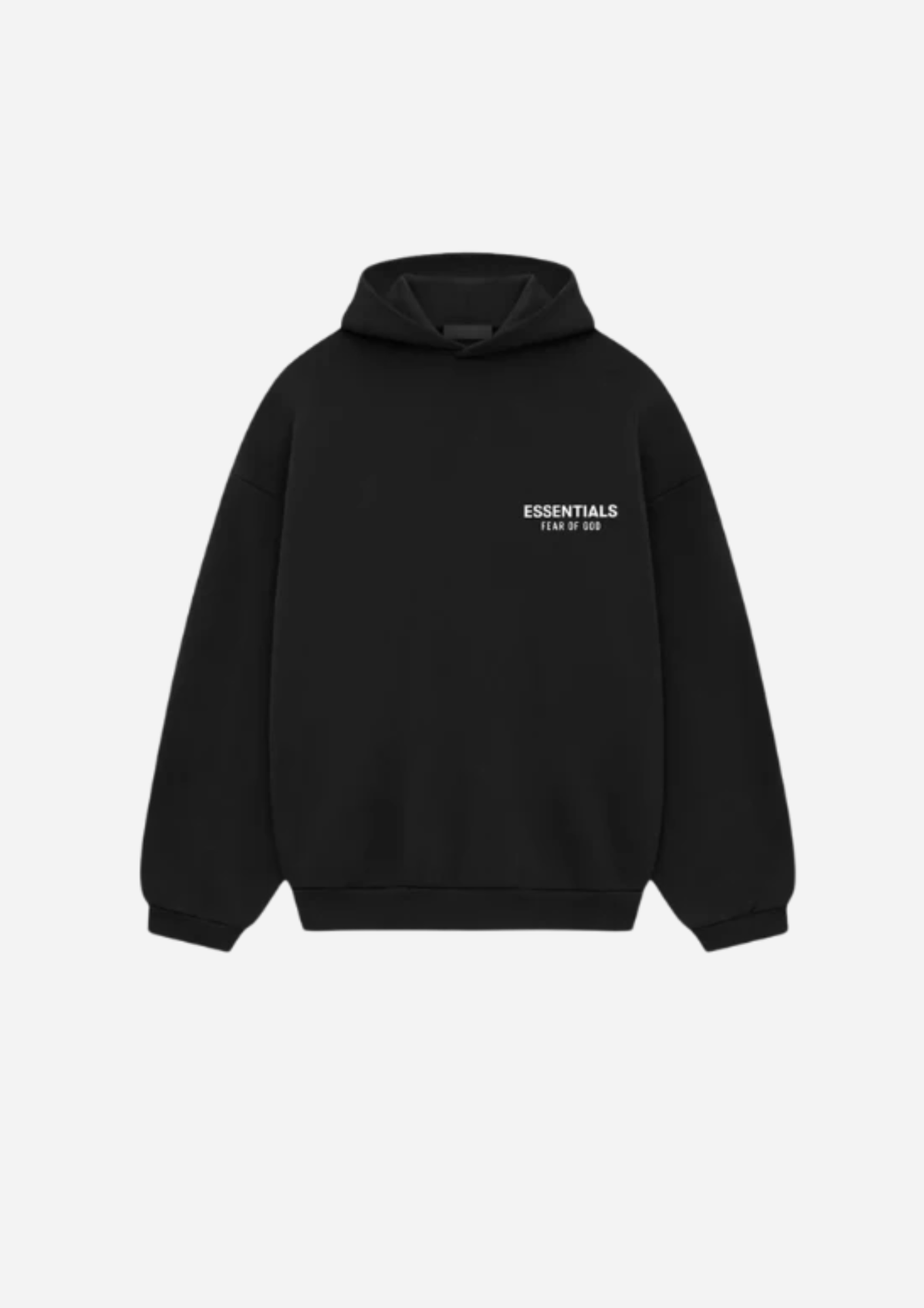 Fear of God Essentials Black White Hoodie