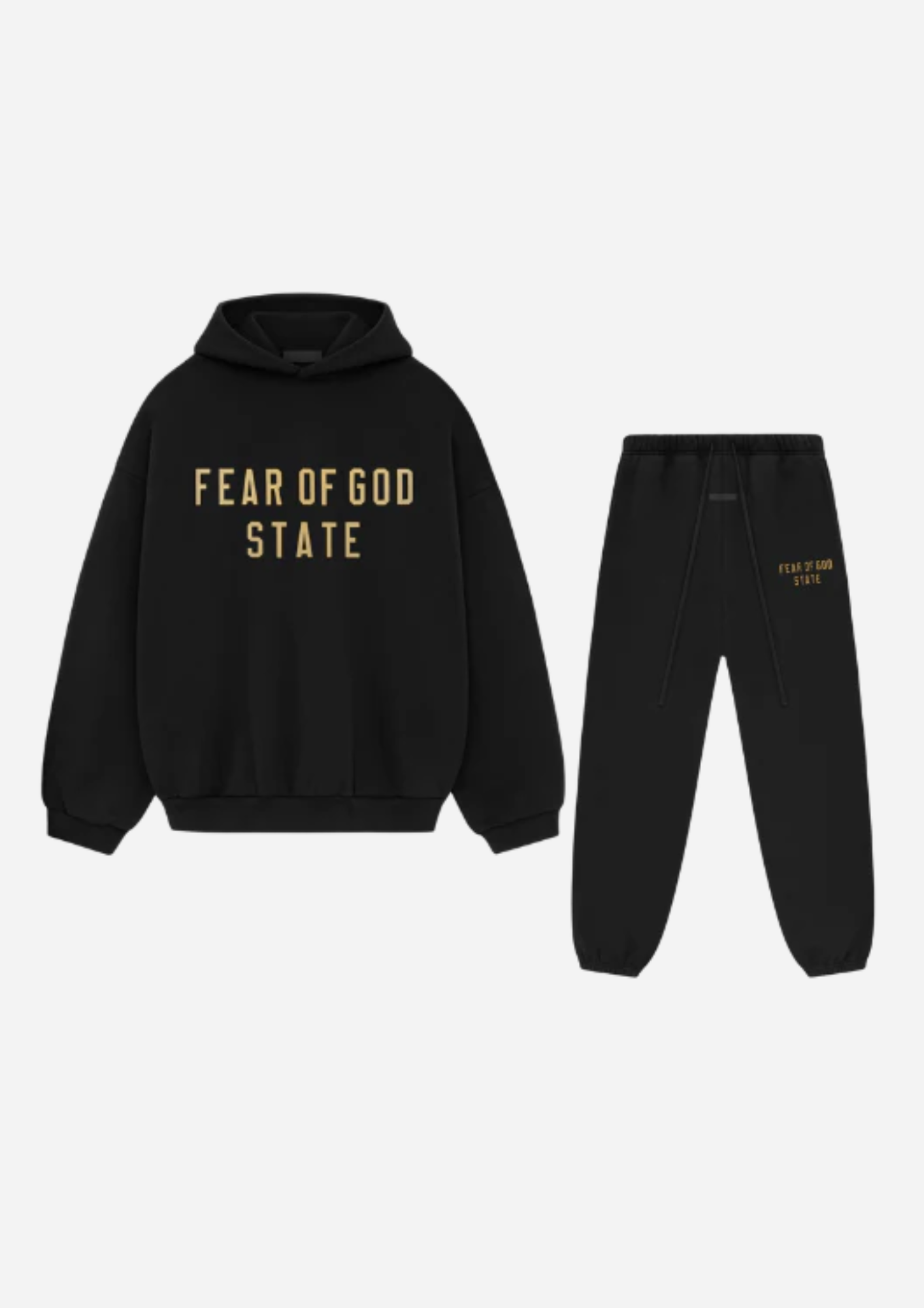 Fear of God Essentials Tracksuit Black Yellow State