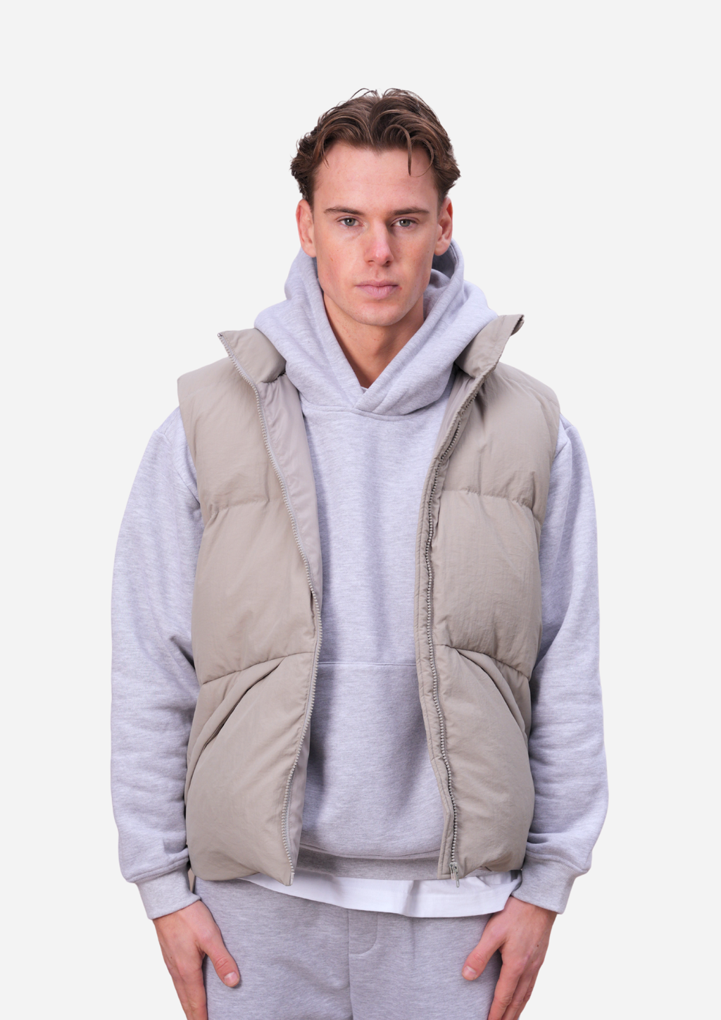 The Kana Crinkle Gilet Grey