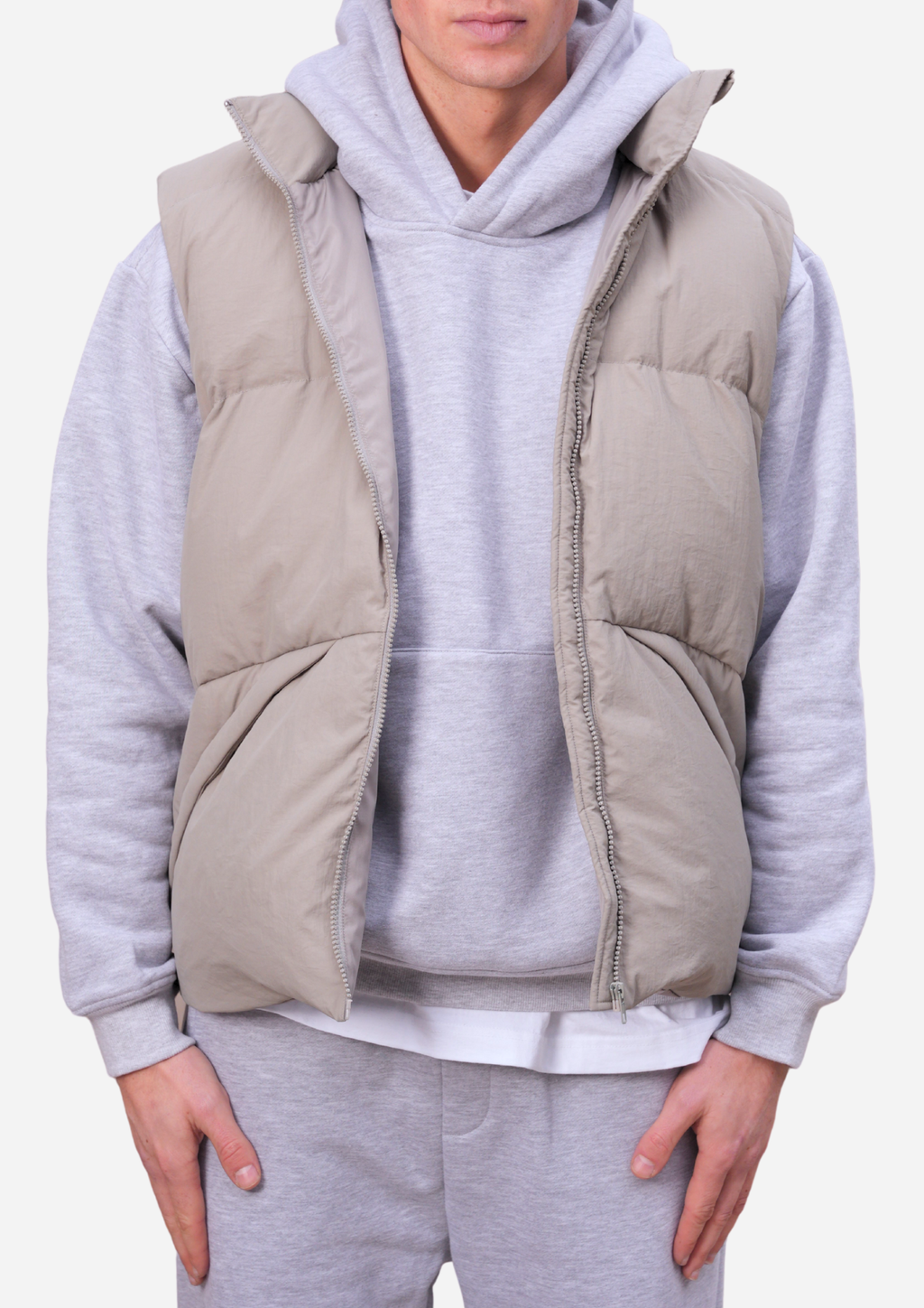 The Kana Crinkle Gilet Grey