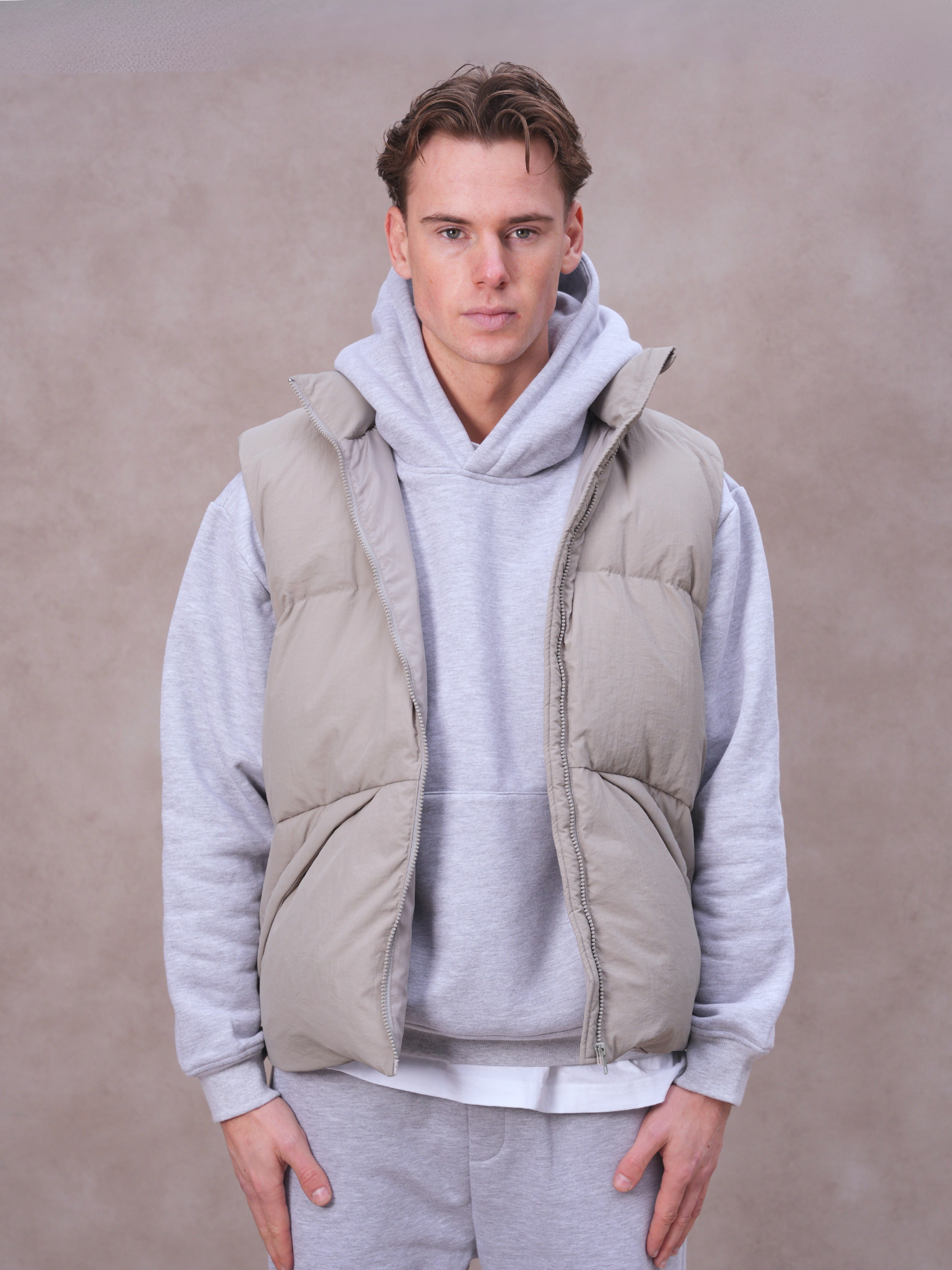 The Kana Crinkle Gilet Grey