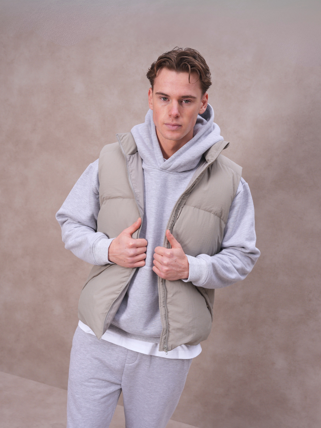 The Kana Crinkle Gilet Grey