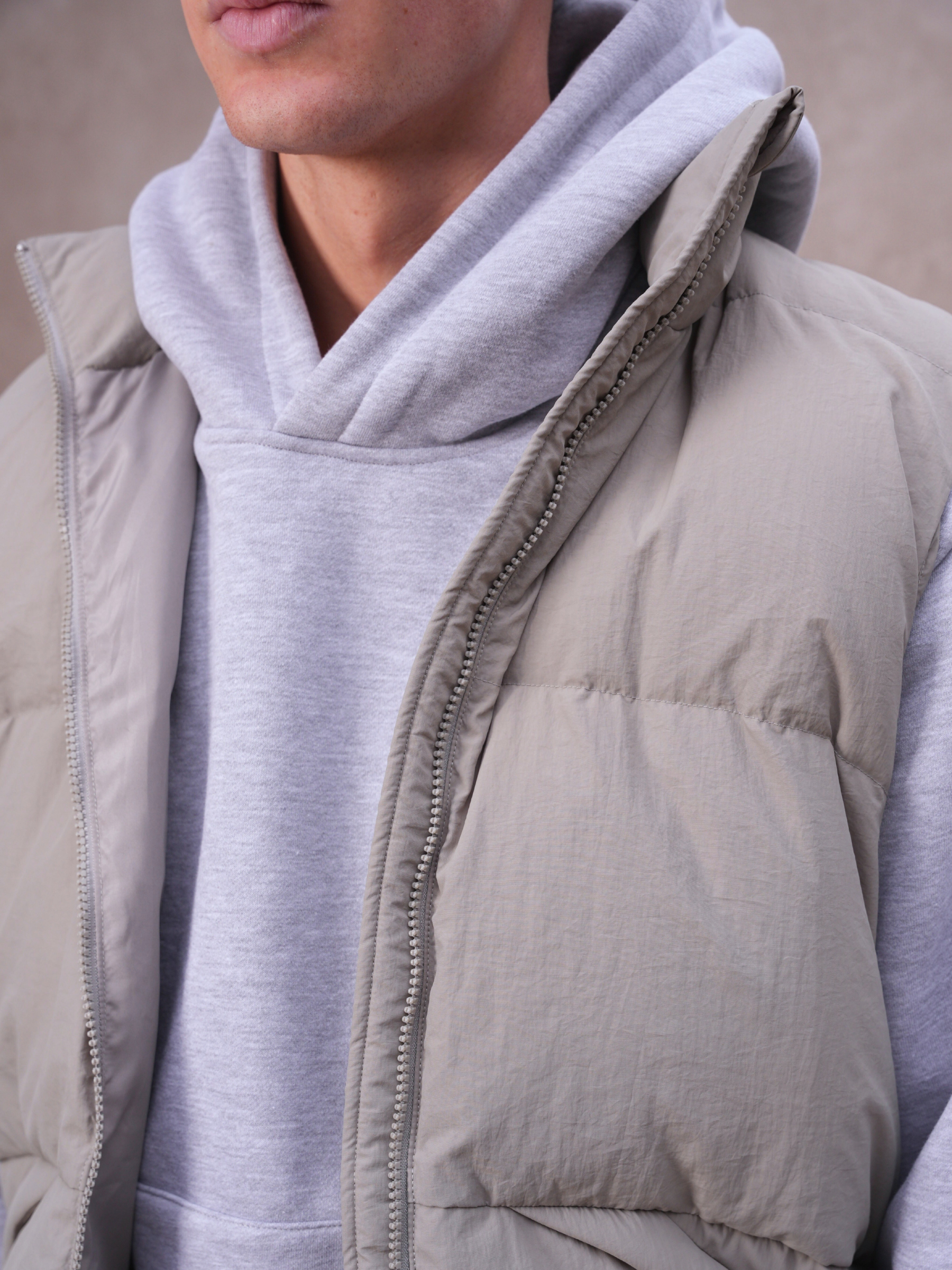 The Kana Crinkle Gilet Grey