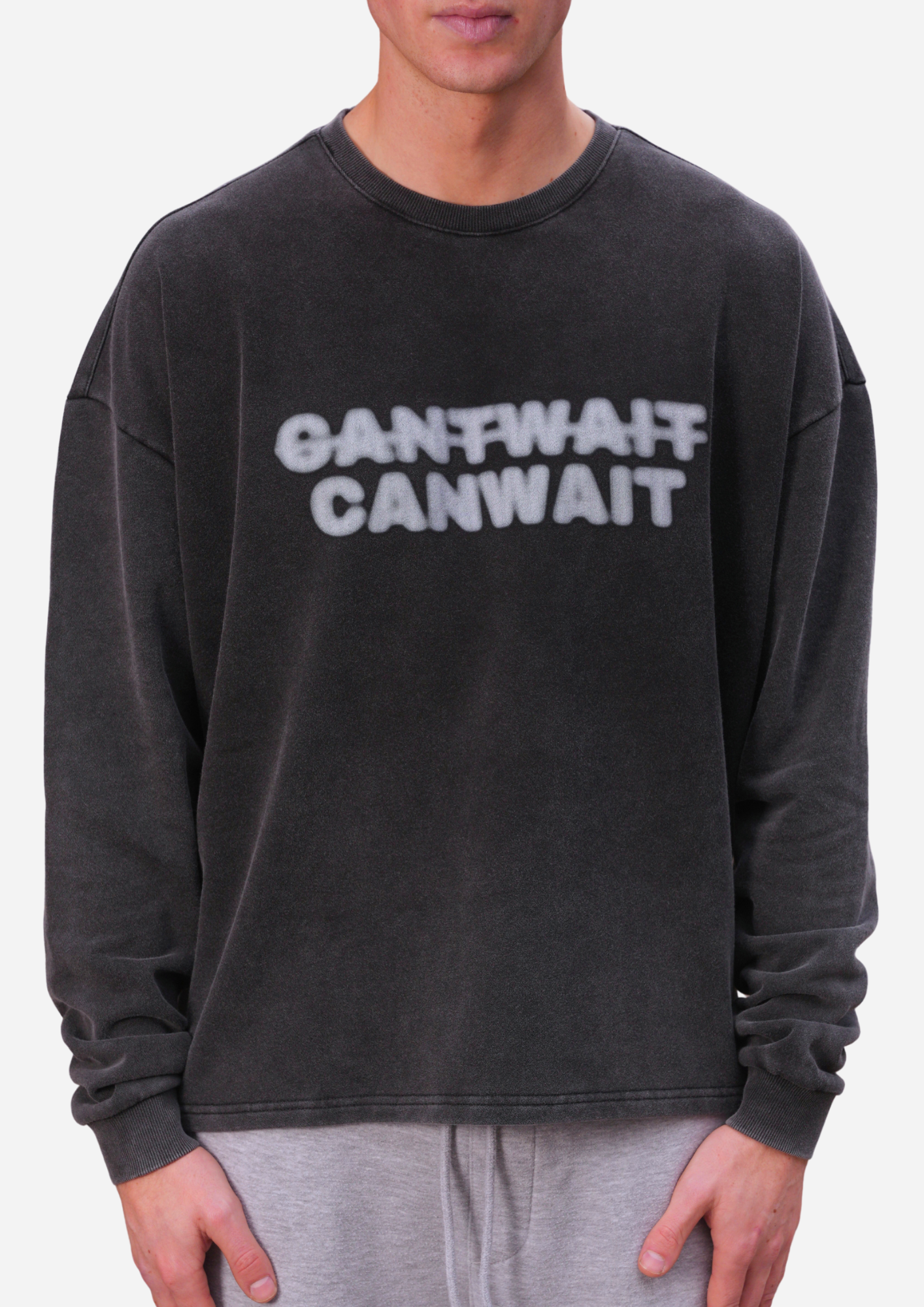 The Washed Wait Longsleeve White